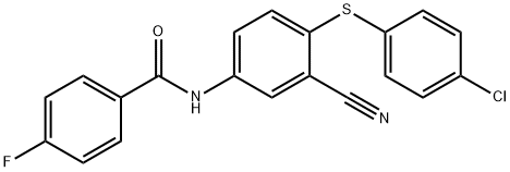 N-(4-((4-氯苯基)硫代)-3-氰基苯基)-4-氟苯甲酰胺 结构式