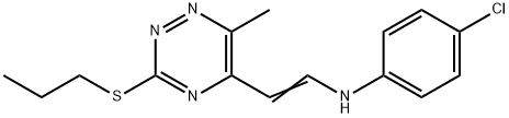 4-CHLORO-N-(2-[6-METHYL-3-(PROPYLSULFANYL)-1,2,4-TRIAZIN-5-YL]VINYL)ANILINE 结构式