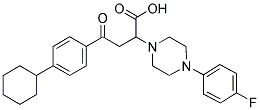 4-(4-CYCLOHEXYLPHENYL)-2-[4-(4-FLUOROPHENYL)PIPERAZINO]-4-OXOBUTANOIC ACID 结构式