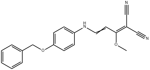 2-(3-[4-(BENZYLOXY)ANILINO]-1-METHOXY-2-PROPENYLIDENE)MALONONITRILE 结构式