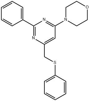 (6-Morpholino-2-phenyl-4-pyrimidinyl)methyl phenyl sulfide 结构式