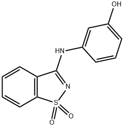 3-[(1,1-二氧代-1,2-苯并噻唑-3-基)氨基]苯酚 结构式