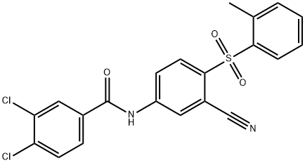 3,4-DICHLORO-N-(3-CYANO-4-[(2-METHYLPHENYL)SULFONYL]PHENYL)BENZENECARBOXAMIDE 结构式