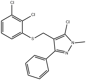 (5-CHLORO-1-METHYL-3-PHENYL-1H-PYRAZOL-4-YL)METHYL 2,3-DICHLOROPHENYL SULFIDE 结构式