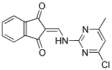 2-(((6-Chloro-4-methylpyrimidin-2-yl)amino)methylene)indane-1,3-dione 结构式