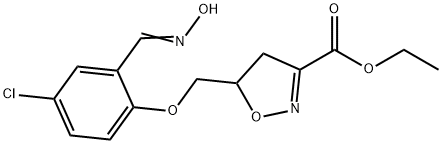 Ethyl 5-((4-chloro-2-[(hydroxyimino)methyl]phenoxy)methyl)-4,5-dihydro-3-isoxazolecarboxylate 结构式