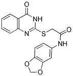 N-BENZO[3,4-D]1,3-DIOXOLEN-5-YL-2-(4-OXO(3-HYDROQUINAZOLIN-2-YLTHIO))ETHANAMIDE 结构式