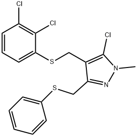 (5-CHLORO-4-([(2,3-DICHLOROPHENYL)SULFANYL]METHYL)-1-METHYL-1H-PYRAZOL-3-YL)METHYL PHENYL SULFIDE 结构式