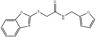 2-(1,3-Benzoxazol-2-ylthio)-N-(2-furylmethyl)acetamide 结构式