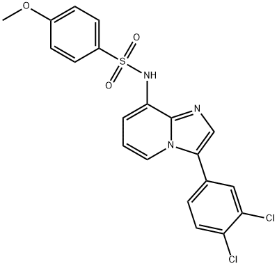 N-[3-(3,4-DICHLOROPHENYL)IMIDAZO[1,2-A]PYRIDIN-8-YL]-4-METHOXYBENZENESULFONAMIDE 结构式