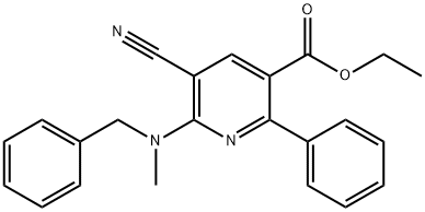 ETHYL 6-[BENZYL(METHYL)AMINO]-5-CYANO-2-PHENYLNICOTINATE 结构式