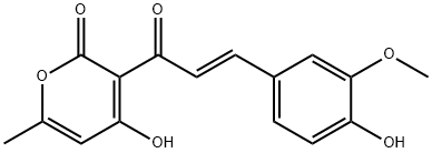 4-HYDROXY-3-[3-(4-HYDROXY-3-METHOXY-PHENYL)-ACRYLOYL]-6-METHYL-PYRAN-2-ONE 结构式