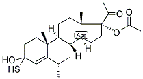 4-PREGNEN-6ALPHA-METHYL-17ALPHA-OL-3, 20-DIONE 17-ACETATE 3-THIOKETAL 结构式