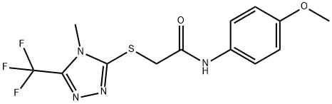 N-(4-METHOXYPHENYL)-2-([4-METHYL-5-(TRIFLUOROMETHYL)-4H-1,2,4-TRIAZOL-3-YL]SULFANYL)ACETAMIDE 结构式