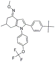 (2-(4-(TERT-BUTYL)PHENYL)-6-METHYL-1-(4-(TRIFLUOROMETHOXY)PHENYL)(5,6,7-TRIHYDROINDOL-4-YLIDENE))METHYLOXIME 结构式
