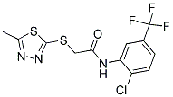 N-[2-CHLORO-5-(TRIFLUOROMETHYL)PHENYL]-2-[(5-METHYL-1,3,4-THIADIAZOL-2-YL)SULFANYL]ACETAMIDE 结构式