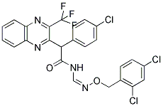 2-(4-CHLOROPHENYL)-N-(([(2,4-DICHLOROBENZYL)OXY]IMINO)METHYL)-2-[3-(TRIFLUOROMETHYL)-2-QUINOXALINYL]ACETAMIDE 结构式