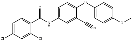 2,4-DICHLORO-N-(3-CYANO-4-[(4-METHOXYPHENYL)SULFANYL]PHENYL)BENZENECARBOXAMIDE 结构式