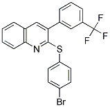 2-[(4-BROMOPHENYL)SULFANYL]-3-[3-(TRIFLUOROMETHYL)PHENYL]QUINOLINE 结构式