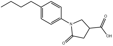 1-(4-丁基苯基)-5-氧代吡咯烷-3-羧酸 结构式