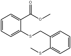 METHYL 2-([2-(METHYLSULFANYL)BENZYL]SULFANYL)BENZENECARBOXYLATE 结构式