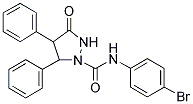 N-(4-BROMOPHENYL)-3-OXO-4,5-DIPHENYL-1-PYRAZOLIDINECARBOXAMIDE 结构式