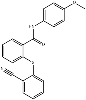 2-[(2-CYANOPHENYL)SULFANYL]-N-(4-METHOXYPHENYL)BENZENECARBOXAMIDE 结构式