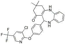 2,10-Diaza-9-(4-(3-chloro-5-(trifluoromethyl)(2-pyridyloxy))phenyl)-5,5-dimethyltricyclo[9.4.0.0(3,8)]pentadeca-1(15),3(8),11(12),13-tetraen-7-one 结构式