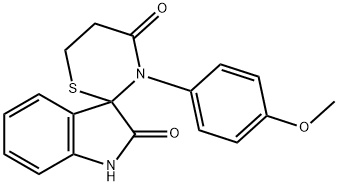 3-(4-METHOXYPHENYL)SPIRO[1,3-THIAZAPERHYDROINE-2,3'-INDOLINE]-4,8-DIONE 结构式