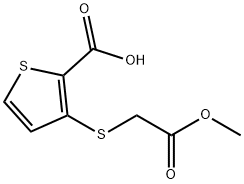 3-[(2-METHOXY-2-OXOETHYL)SULFANYL]-2-THIOPHENECARBOXYLIC ACID 结构式
