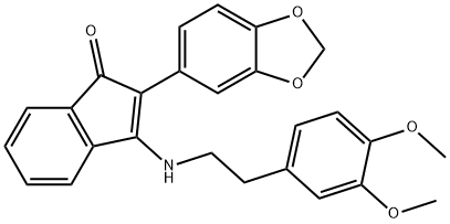 2-BENZO[D]1,3-DIOXOLEN-5-YL-3-((2-(3,4-DIMETHOXYPHENYL)ETHYL)AMINO)INDEN-1-ONE 结构式
