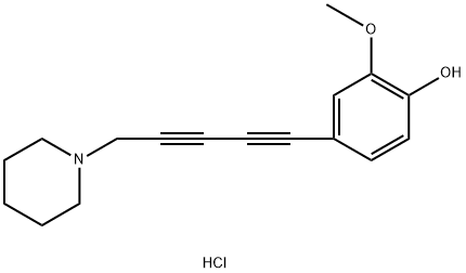 2-METHOXY-4-(5-PIPERIDIN-1-YLPENTA-1,3-DIYNYL)PHENOL HYDROCHLORIDE 结构式