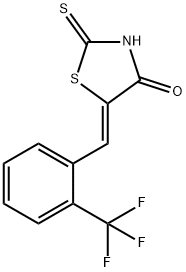 2-Thioxo-5-((Z)-[2-(trifluoromethyl)phenyl]methylidene)-1,3-thiazolan-4-one 结构式