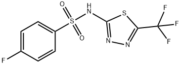 4-FLUORO-N-[5-(TRIFLUOROMETHYL)-1,3,4-THIADIAZOL-2-YL]BENZENESULFONAMIDE 结构式