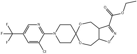 [3-ETHOXYCARBONYL-4,5-BIS(HYDROXYMETHYL)-4,5-DIHYDROISOXAZOLE][1-(2-((3-CHLORO-5-TRIFLUOROMETHYL)PYRIDYL))-4-PIPERIDINE]KETAL 结构式