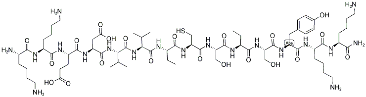 H-LYS-LYS-GLU-ASP-VAL-VAL-ABU-CYS-SER-ABU-SER-TYR-LYS-LYS-NH2 结构式