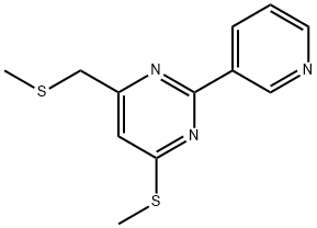 4-(METHYLSULFANYL)-6-[(METHYLSULFANYL)METHYL]-2-(3-PYRIDINYL)PYRIMIDINE 结构式