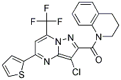 1-{[3-CHLORO-5-THIEN-2-YL-7-(TRIFLUOROMETHYL)PYRAZOLO[1,5-A]PYRIMIDIN-2-YL]CARBONYL}-1,2,3,4-TETRAHYDROQUINOLINE 结构式