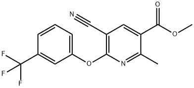 METHYL 5-CYANO-2-METHYL-6-[3-(TRIFLUOROMETHYL)PHENOXY]NICOTINATE 结构式