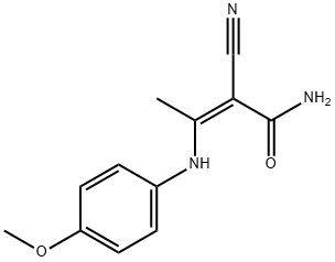 2-CYANO-3-(4-METHOXYANILINO)-2-BUTENAMIDE 结构式
