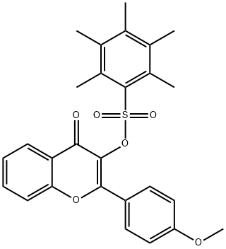 2-(4-METHOXYPHENYL)-4-OXO-4H-CHROMEN-3-YL 2,3,4,5,6-PENTAMETHYLBENZENESULFONATE 结构式