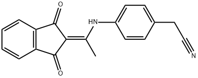 2-(4-(((1,3-DIOXOINDAN-2-YLIDENE)ETHYL)AMINO)PHENYL)ETHANENITRILE 结构式