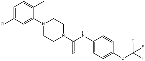 (4-(5-CHLORO-2-METHYLPHENYL)PIPERAZINYL)-N-(4-(TRIFLUOROMETHOXY)PHENYL)FORMAMIDE 结构式