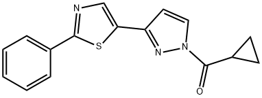 CYCLOPROPYL[3-(2-PHENYL-1,3-THIAZOL-5-YL)-1H-PYRAZOL-1-YL]METHANONE 结构式