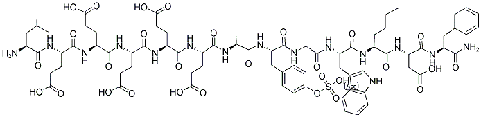 LEU-GLU-GLU-GLU-GLU-GLU-ALA-TYR(SO3H)-GLY-TRP-NLE-ASP-PHE-NH2 结构式