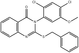 2-(BENZYLSULFANYL)-3-(2,4-DICHLORO-5-METHOXYPHENYL)-4(3H)-QUINAZOLINONE 结构式
