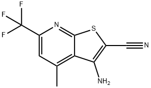 3-AMINO-4-METHYL-6-TRIFLUOROMETHYL-THIENO[2,3-B]PYRIDINE-2-CARBONITRILE 结构式