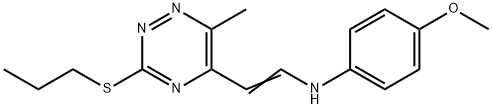 4-METHOXY-N-(2-[6-METHYL-3-(PROPYLSULFANYL)-1,2,4-TRIAZIN-5-YL]VINYL)ANILINE 结构式