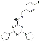 4-FLUOROBENZALDEHYDE (4,6-DIPYRROLIDIN-1-YL-1,3,5-TRIAZIN-2-YL)HYDRAZONE 结构式