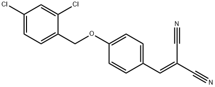 2-((4-[(2,4-DICHLOROBENZYL)OXY]PHENYL)METHYLENE)MALONONITRILE 结构式